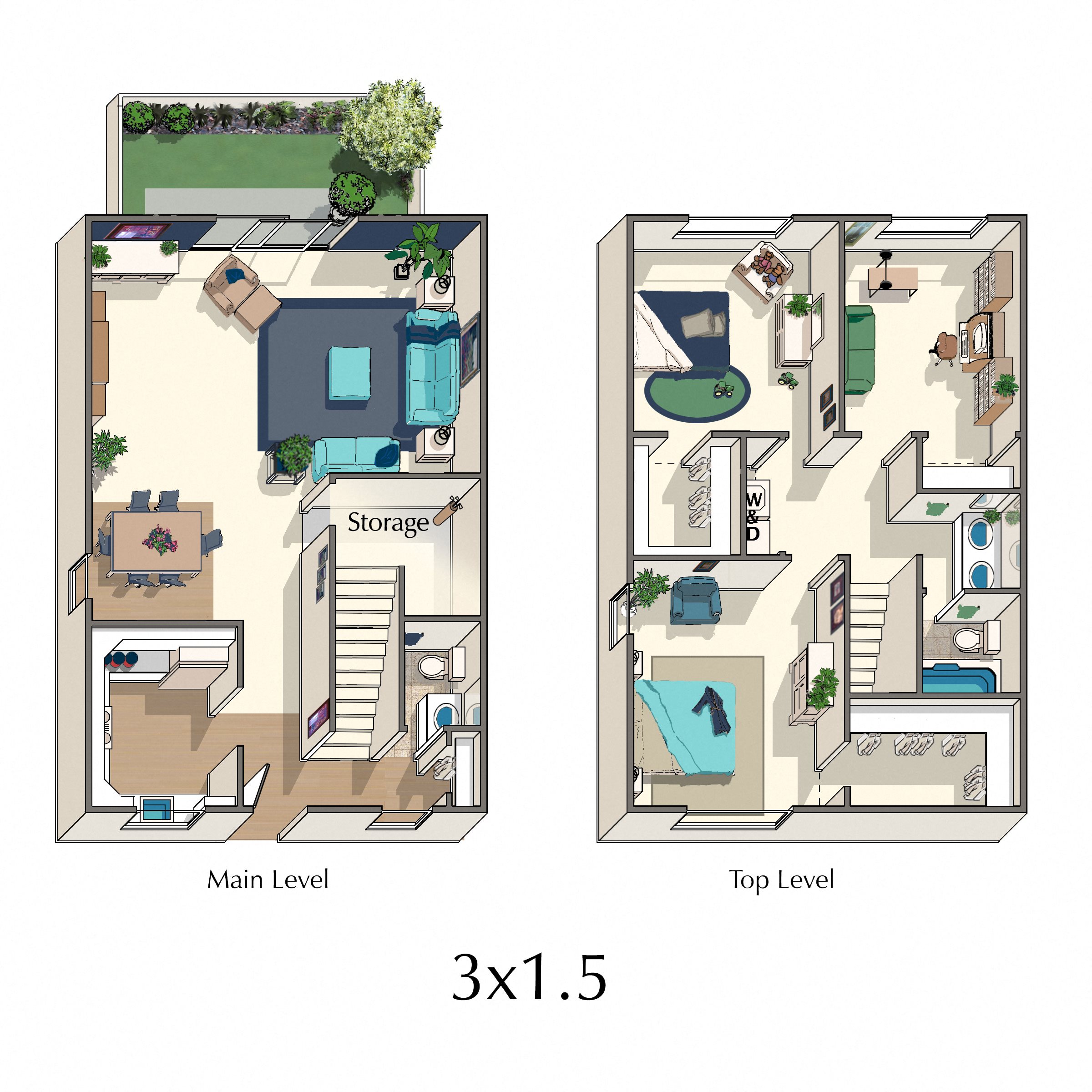 Esplanade Apartments Floor Plan magnolia_3x1and a half Esplanade Apartments Floor Plan magnolia_3x1and a half